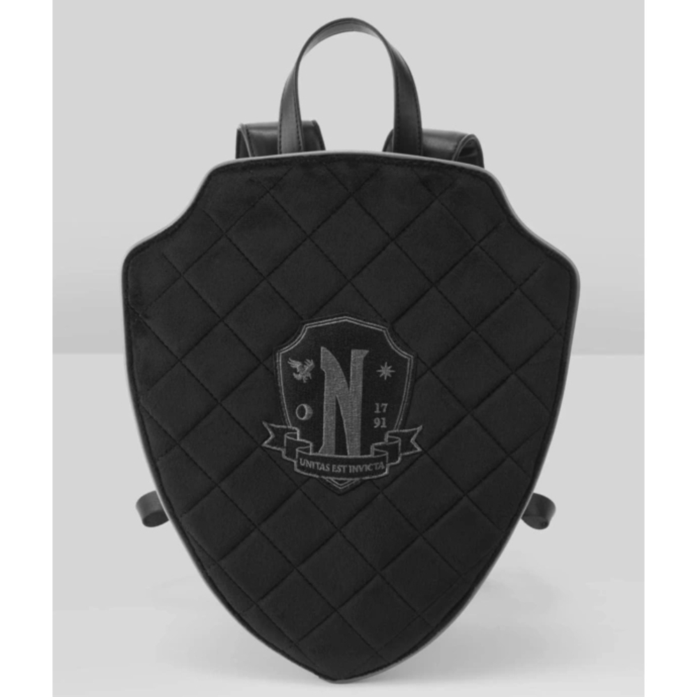 Black Quilted Shield Backpack